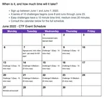 Screenshot of our CTF schedule in a calendar.