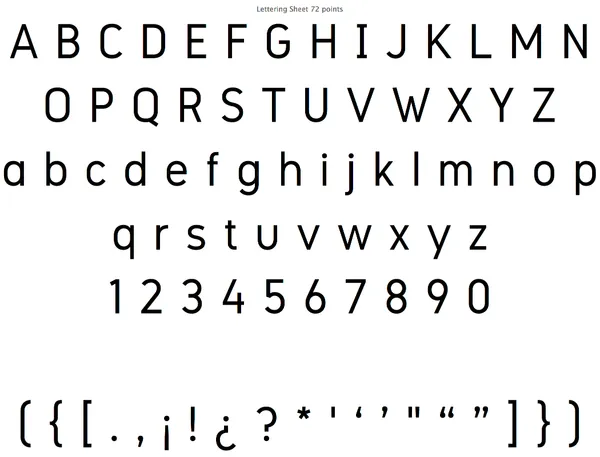 Several characters of thre gidole font.