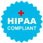 HIPAA compliance badge.