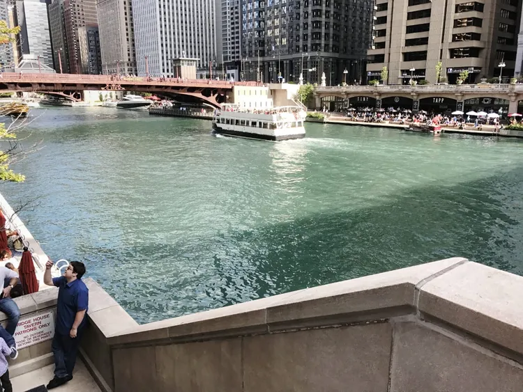 tiver in chicago with a boat.