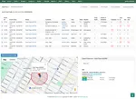 MainEvent Check In Dashboard showing event list with map view and real-time check-in details